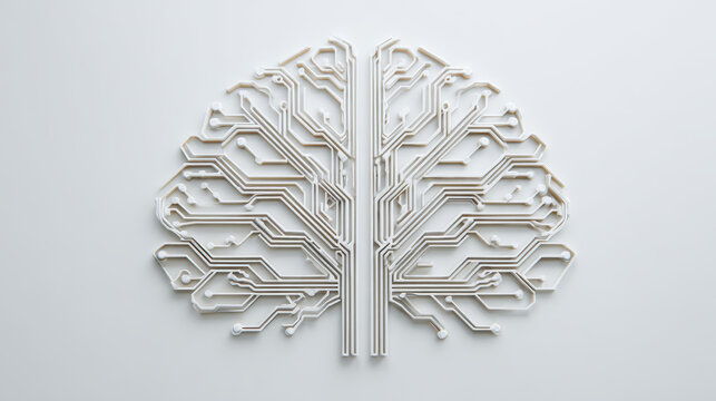clear background of a brain with ramifications
