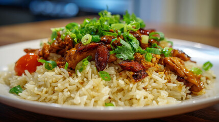 delicious rice with chicken