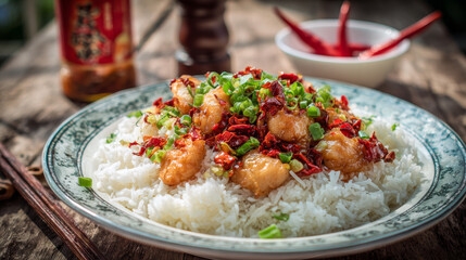 delicious rice with chicken