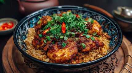 delicious rice with chicken