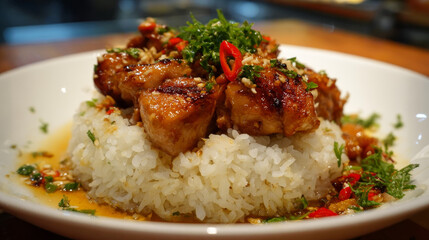 delicious rice with chicken