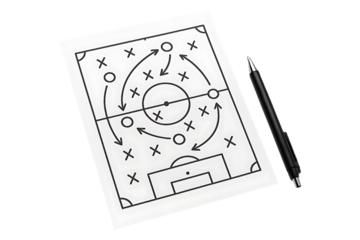 Sports Strategy Tactics Diagram Sheet Isolated on Transparent Background