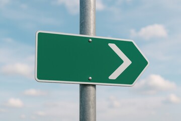 Green directional arrow sign