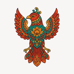 Fototapeta premium Colorful ornate bird illustration
