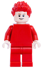 Naklejka premium Dortmund - Deutschland 19. Januar 2026 - Lego Minifigure Mann in roter Kleidung