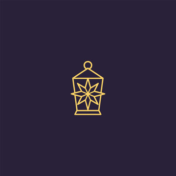 Star lantern logo in warm and clean line art design.