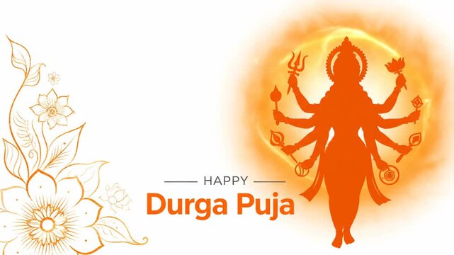 Happy Durga Puja Maa Goddess Banner Illustration Navratri Festival Celebration