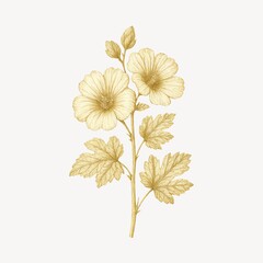 Fototapeta premium Elegant golden floral illustration