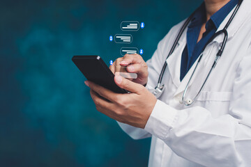 Doctor using tablet digital healthcare technology.