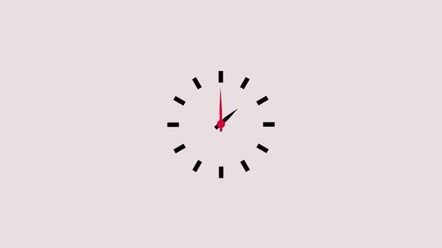 Clean circular white clock animation on a white and black background representing punctuality morning work routines deadlines and daily schedule organization for professional digital media projects.