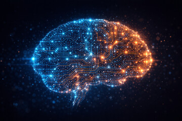Artificial Intelligence Brain with Digital Data Connections