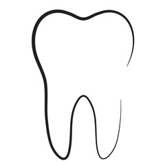 Minimalist Black Tooth Outline Icon for Dental Health Concepts