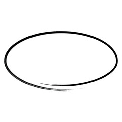 Textured Black Elliptical Brushstroke Icon for Artistic Graphic Design Themes