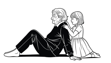 A gentle embrace connecting generations through a loving touch and shared moment