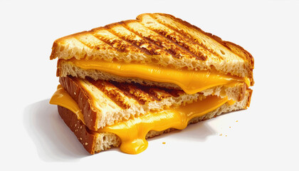 Mouthwatering Grilled Cheese Sandwich with Abundant Melted Yellow Cheese