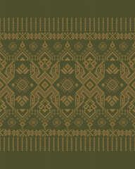 Thai Ikat Geometric Seamless Pattern Set &ndash; Traditional Textile Motif