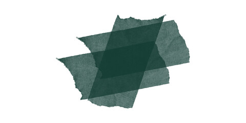 Abstract dark green overlapping shapes modern minimalist art background with subtle torn edges on deep black canvas