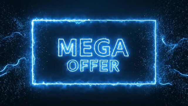 Mega Offer Neon Signs in Blue Glow