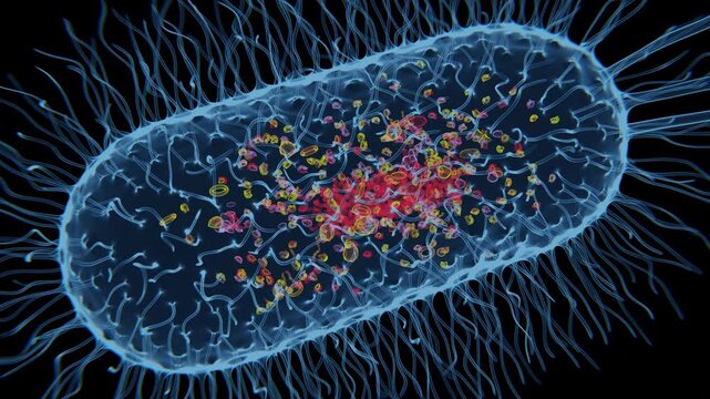 ANATOMY OF BACTERIA CELL STRUCTURE VIDEO in 4K
