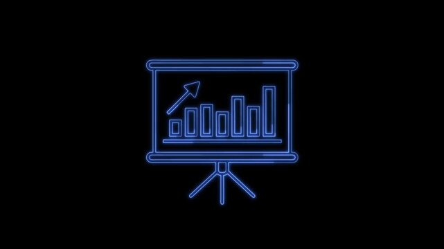 Business bar graph chart icon animation on a board. 4k stock video