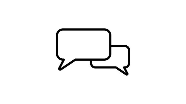 Speech bubble icon animation. 4k stock video