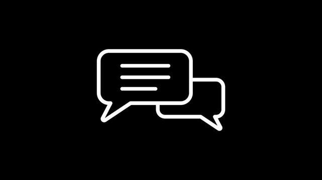 Speech bubble icon animation. 4k stock video