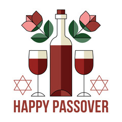 Elegant Happy Passover Vector Design.