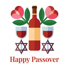 Elegant Happy Passover Vector Design.