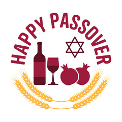 Elegant Happy Passover Vector Design.