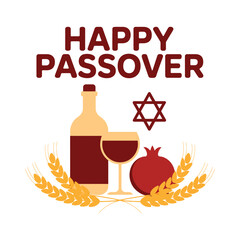 Elegant Happy Passover Vector Design.
