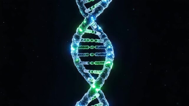 Illuminated DNA Helix Structure Science Concept Genetic Research Technology Background