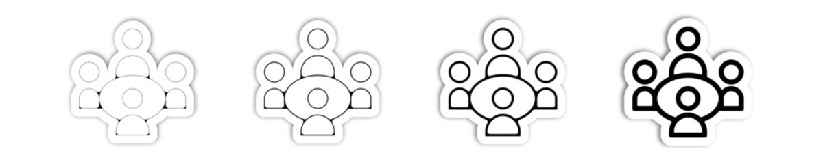 Ic&ocirc;ne table ronde d&rsquo;&eacute;quipe &ndash; R&eacute;union collaborative &agrave; quatre personnes