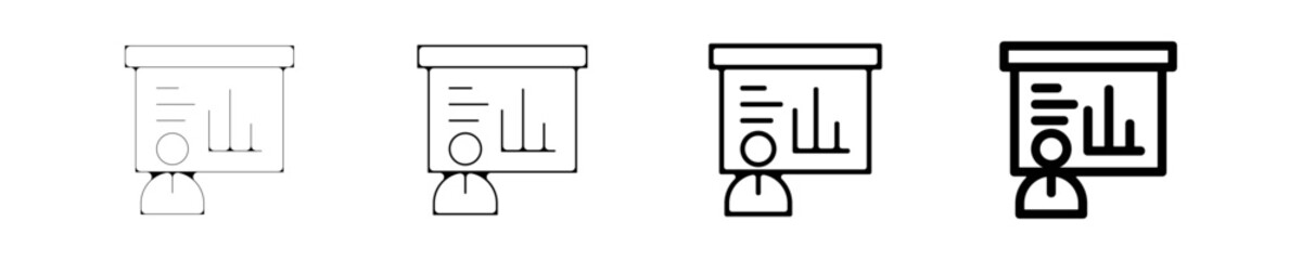 Ic&ocirc;ne pr&eacute;sentation professionnelle &ndash; Personne devant un support visuel