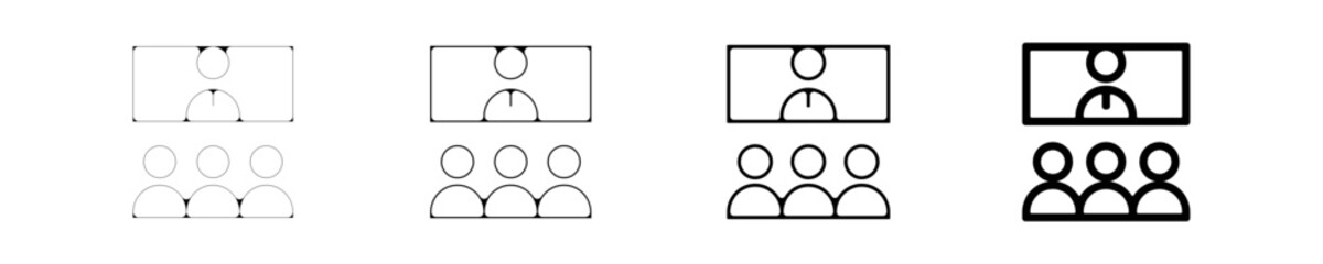 Ic&ocirc;ne r&eacute;union en visioconf&eacute;rence &ndash; Communication et collaboration &agrave; distance