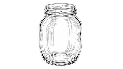Classic Blank Clear Glass Jar Illustration