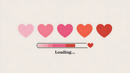 Heartfelt loading animation with gradient hearts