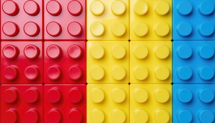 Fototapeta premium Colorful LEGO Bricks Arranged in Grid Pattern