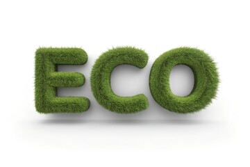 Eco-Friendly Concept: A vivid display of the word ECO, meticulously crafted from lush, vibrant greenery, conveying an immediate sense of environmental consciousness and sustainability.