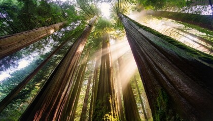 Generative AI - Majestic Redwood Forest Scenic View