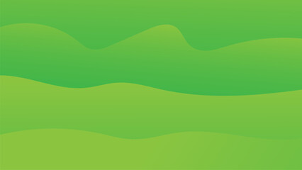 Obraz premium Green wavy abstract background with layered gradient shapes