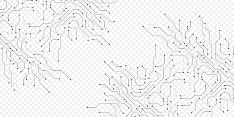 Motherboard digital abstract background. AI circuit board technology texture design. Semiconductor and computer processor on tech banner template concept. Vector illustration