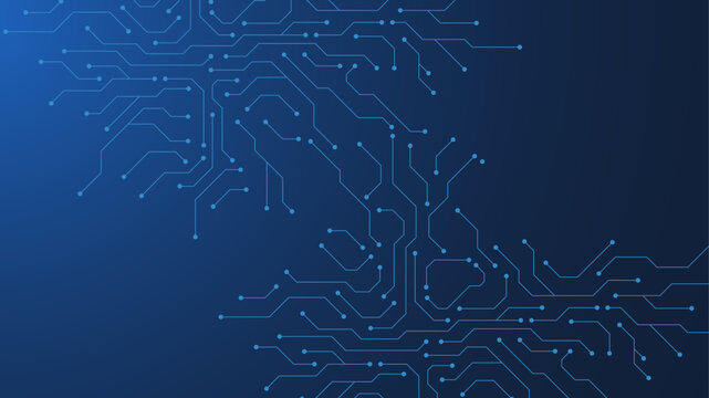 Circuit board digital abstract background. Motherboard technology texture design. AI semiconductor and computer processor on tech bg. Vector illustration