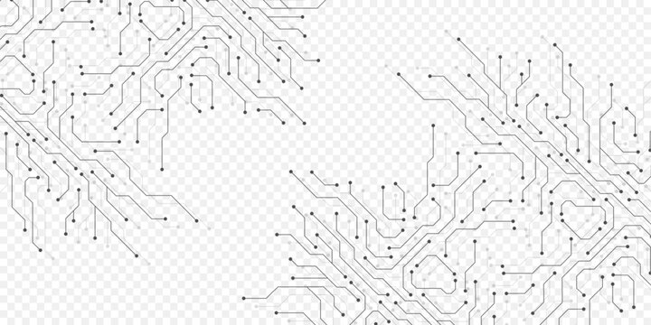 Motherboard digital abstract background. AI circuit board technology texture design. Semiconductor and computer processor on tech banner template concept. Vector illustration