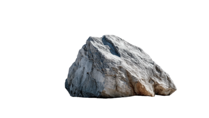 Close-up of a weathered, textured gray rock against a stark black background