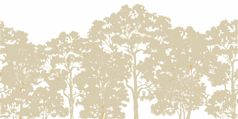 Fototapeta premium a silhouette of tall trees against a light beige and white background