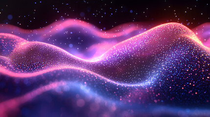 Smooth flowing data waves with digital motion lines.