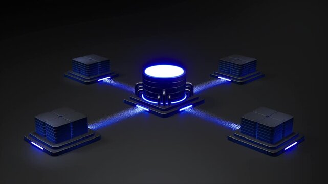 Futuristic Data Center Server Management Background