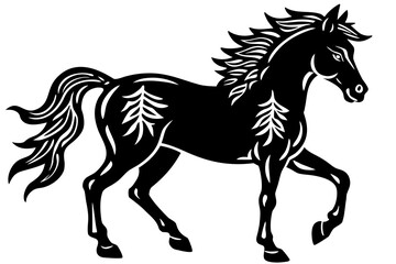 Obraz premium Horse silhouette isolated on white