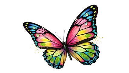 A close-up view of a vibrant butterfly, showcasing its intricate wings in a stunning display of color and detail, capturing the delicate beauty of nature.