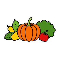 pumpkin with leaves
